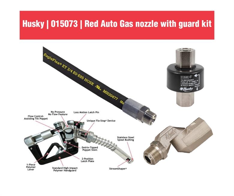 Husky | 015073 | Red Auto Gas nozzle with guard kit