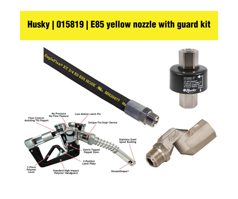 Husky | 015819 | E85 yellow nozzle with guard kit