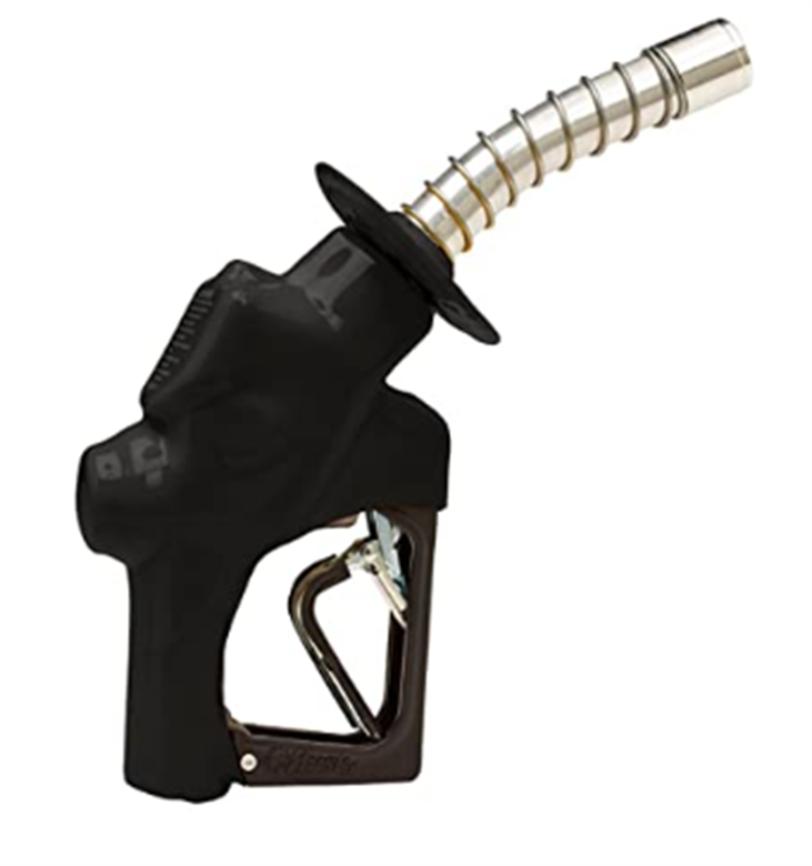 Husky | 177610-04 | VIIIS Heavy Duty Diesel Nozzle with Three Notch Hold Open Clip, Waffle Splash Guard and Spout Bushing | 1
