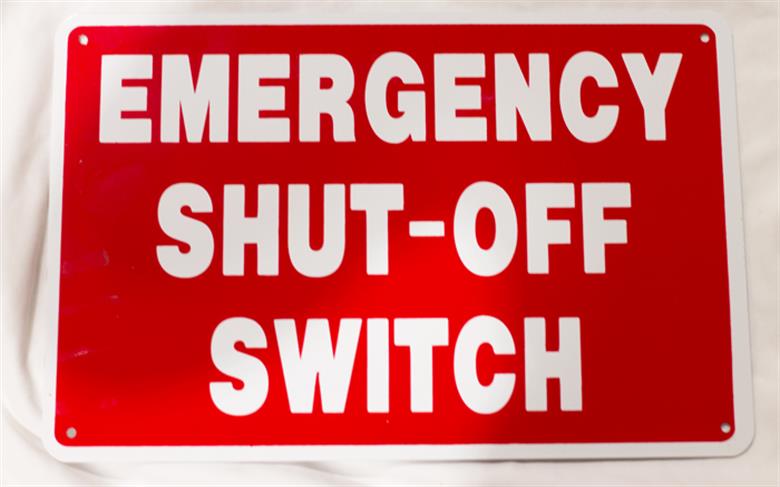 USC | MS-76 | 12 X 8 Aluminum Sign Emergency Shut-Off Switch